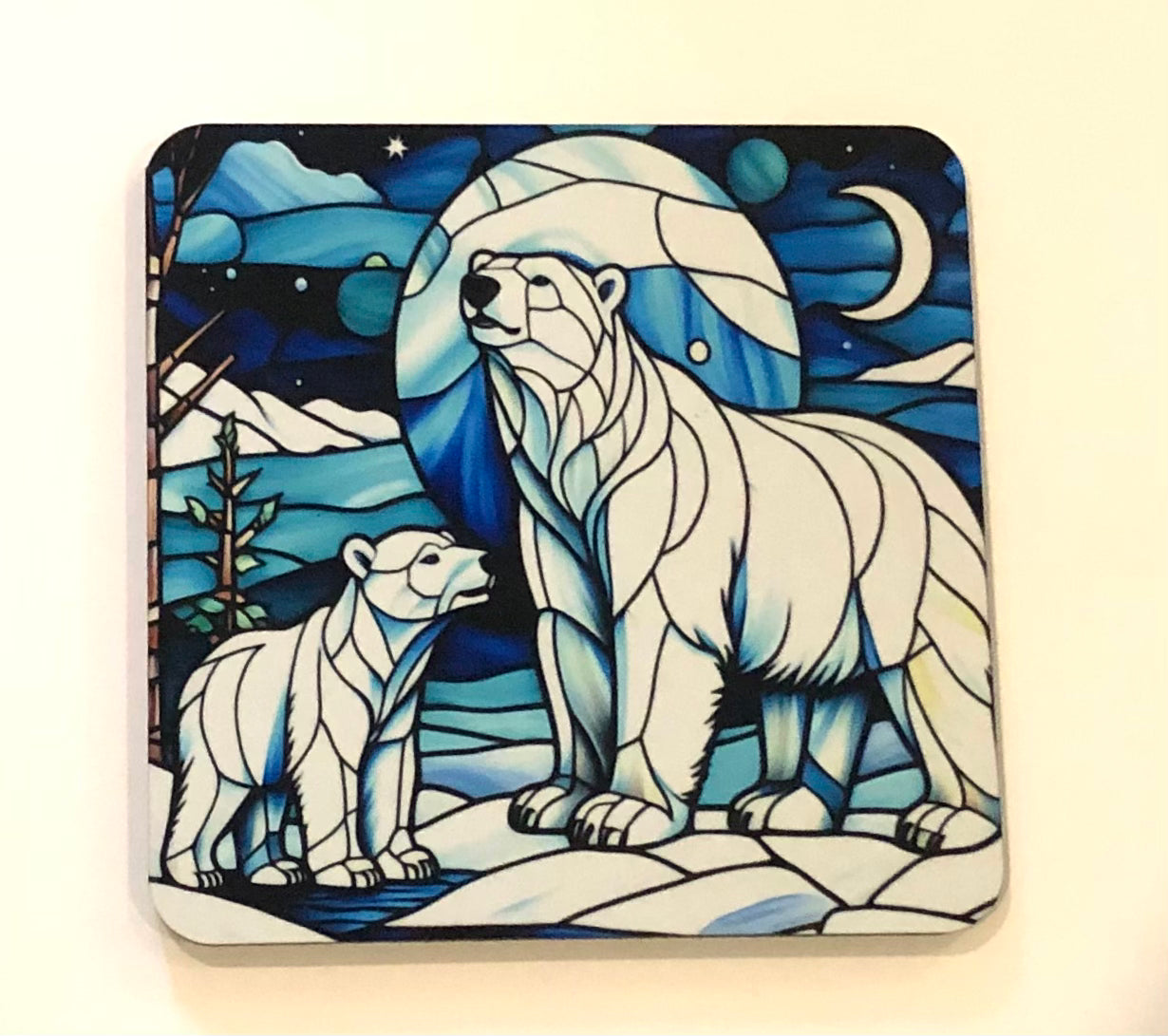 Polar bears - stained glass